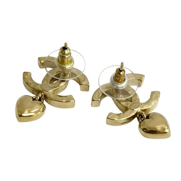 CHANEL Gold Logo Earrings - Picture 4 of 5